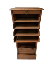 Art Nouveau Filing Cabinet with Tambour Shutter Door, 1900s